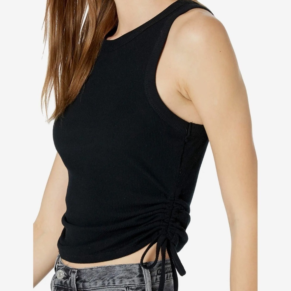1. State Side Seam Seafoam Green Rouched Tank Size Large - Picture 3 of 7